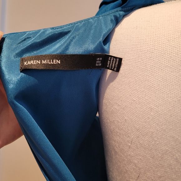 🖤KAREN MILLEN BLUE A LINE DRESS - Picture 11 of 12
